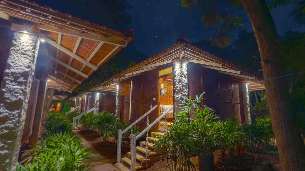 Premium Bamboo Cottage accommodation at Mango Mist Resorts, Bengaluru