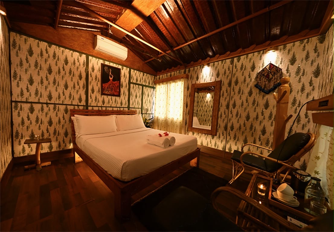 Stilt Cottage accommodation at Mango Mist Resorts, Bengaluru